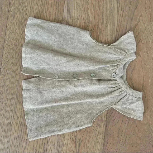 Alma Baby Linen Flutter Tank Beige Size 9mo - Picture 2 of 3
